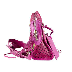 Balenciaga Shoulder Violet City Leather Bag Gold